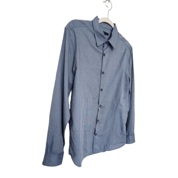John Varvatos Mens Slim Fit Button Down Blue Dress Shirt Size Small. - Picture 2 of 14